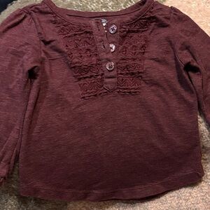 Old Navy Kids Burgundy Long Sleeve Tee